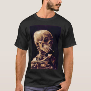 Camiseta crânio de Van Gogh com um cigarro ardente vincent