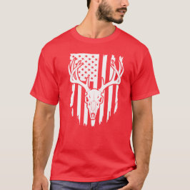 Camiseta Crânio de Veado Bandeira Americana