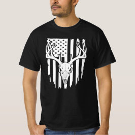 Camiseta Crânio de Veado Bandeira Americana
