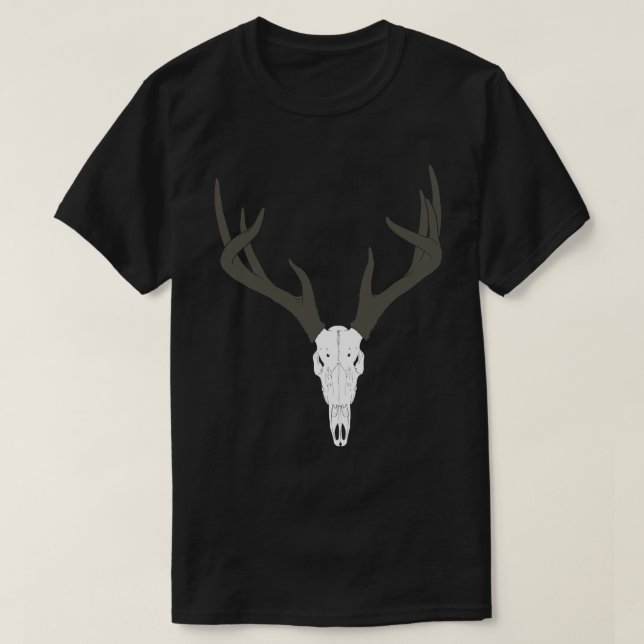 Camiseta Crânio de Veado Branco Personalizável (Frente do Design)