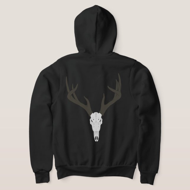 Camiseta Crânio de Veado Branco Personalizável (Postura das costas)
