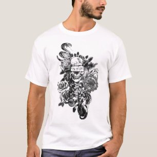 Camiseta Crânio de Vintagem Preto
