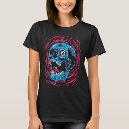 Camiseta Crânio Derretendo: Horror Psicodélico