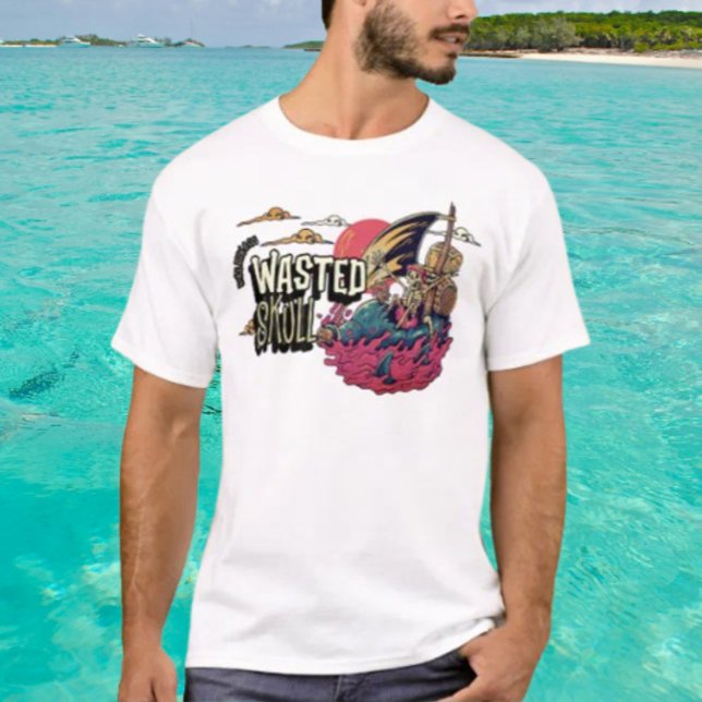 Camiseta Crânio Desperdiçado: Ossos, Cervejas & Cia. (Criador carregado)