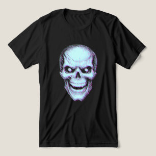 Camiseta Crânio distorcido em estilo glitch 3D