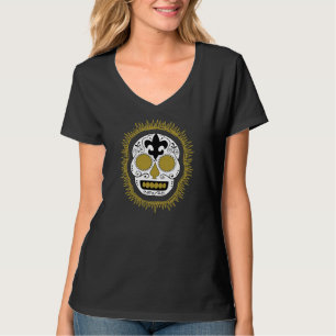 Camiseta Crânio do açúcar de Whodoo da flor de lis