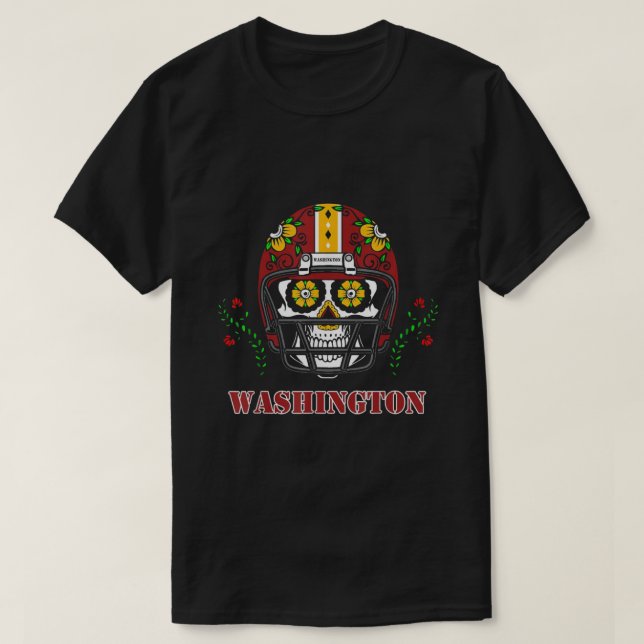 Camiseta Crânio do Capacete de Futebol de Washington (Frente do Design)