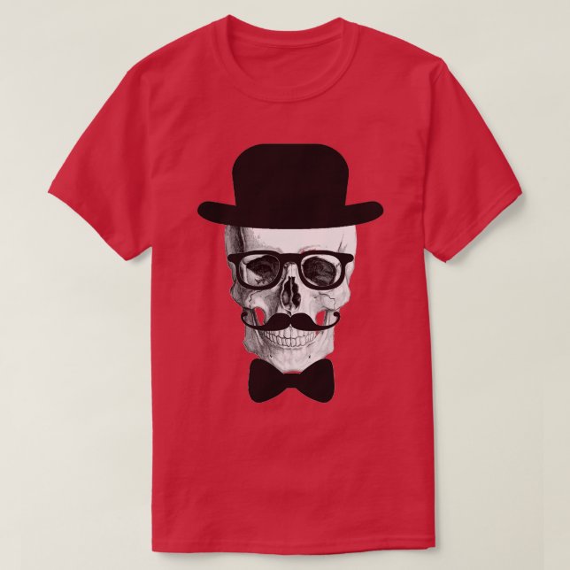 Camiseta crânio do chapéu 1 (Frente do Design)