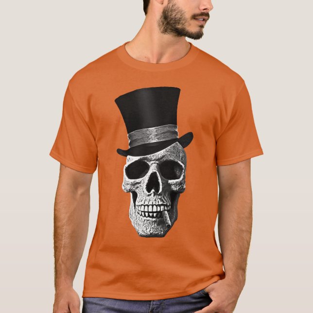 Camiseta Crânio do chapéu alto (Frente)