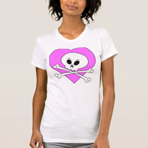 Camiseta Crânio do Coração Rosa
