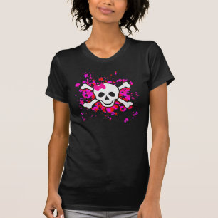 Camiseta Crânio dos desenhos animados da menina
