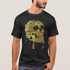 Camiseta Crânio Dourado líquido do gotejamento