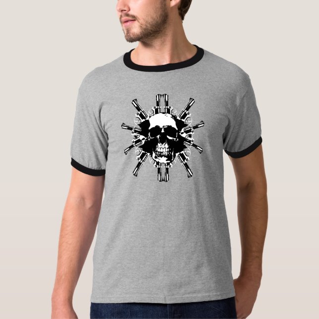 Camiseta Crânio e armas T (Frente)