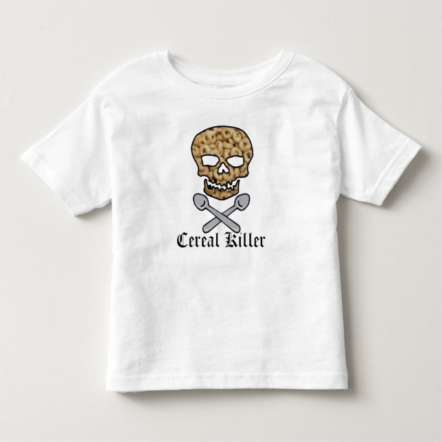 Camiseta Crânio e colheres-medida da Killer de cereais (Frente)