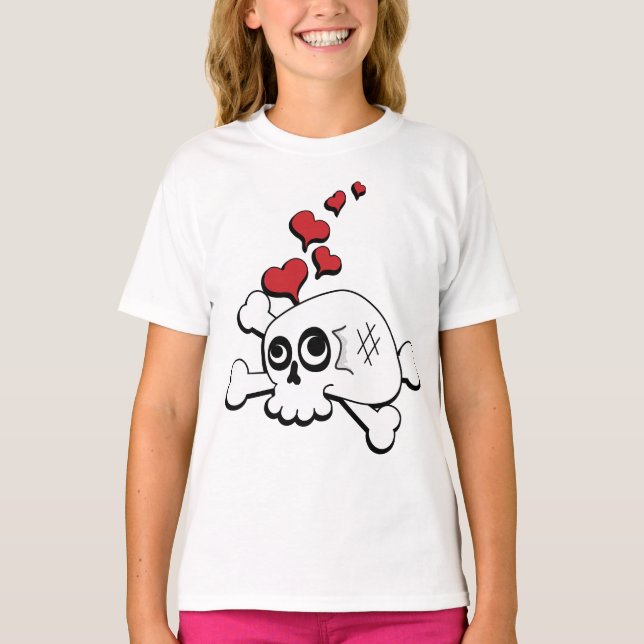 Camiseta Crânio e coração (Frente)