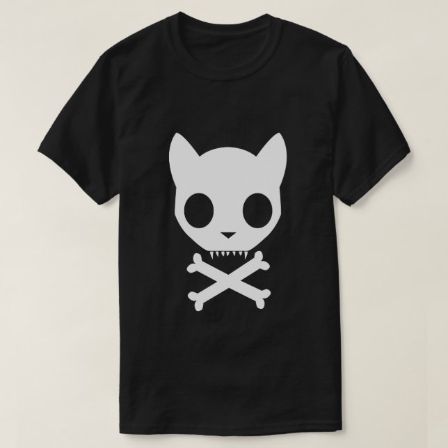 Camiseta Crânio e Crossbones do gato (Frente do Design)