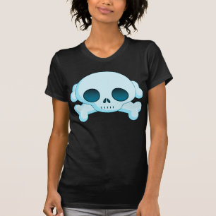Camiseta Crânio e Crossbones do KRW azuis