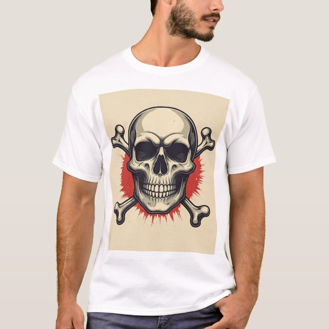 Camiseta "Crânio e Ossos: O Espírito do Rock" (Frente)
