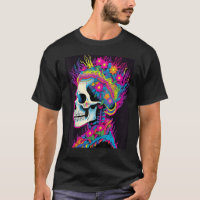 Crânio Edgado da Fusão Floral com Desenho de Cores