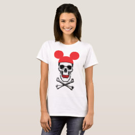 Camiseta Crânio em Chapéu de Orelha de Rato de Desenho com 