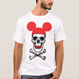 Camiseta Crânio em Chapéu de Orelha de Rato de Desenho com 