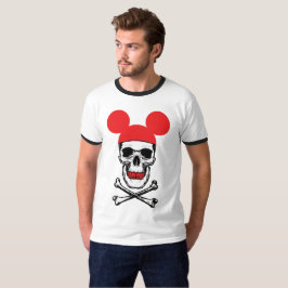 Camiseta Crânio em Chapéu de Orelhas de Rato de Desenho Ani