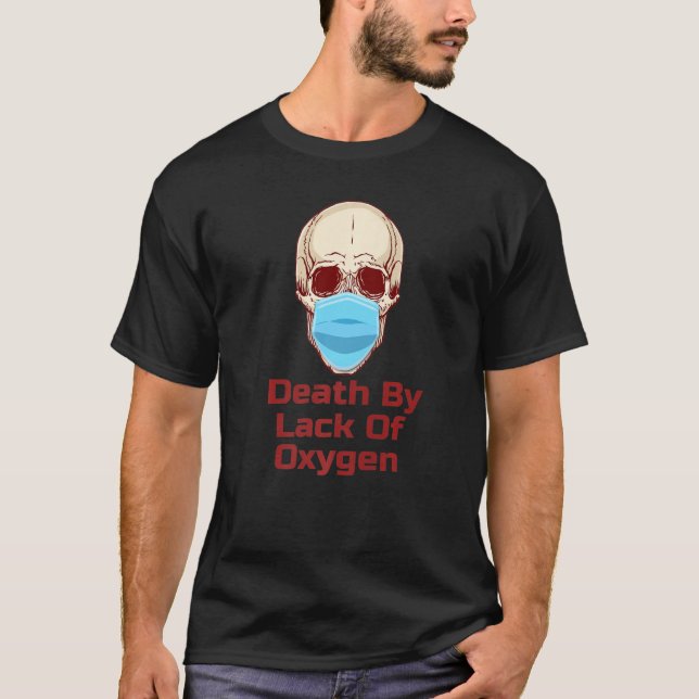Camiseta Crânio Em Máscara Falta De Oxigênio (Frente)
