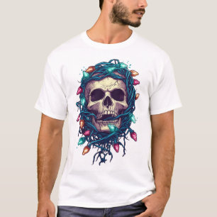 Camiseta Crânio Emaranhado do Skullmas - Esqueleto Divertid