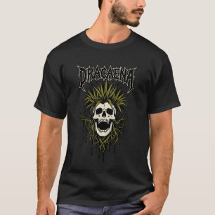 Camiseta Crânio Engraçado Dracaena Amante de Plantas Jardin