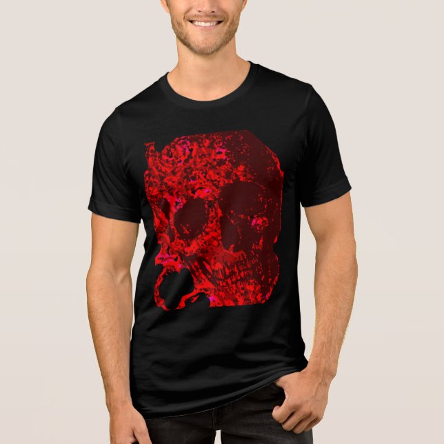 Camiseta Crânio esculpido em Rosas (Frente)