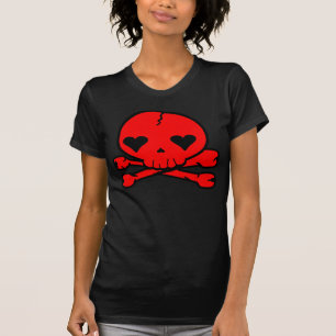 Camiseta Crânio Estranho Estilo Kawaii Gótico