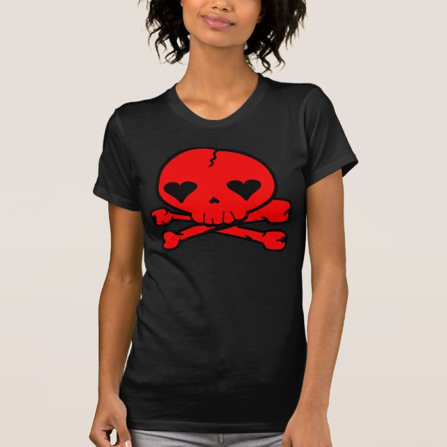 Camiseta Crânio Estranho Estilo Kawaii Gótico (Frente)