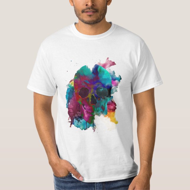 Camiseta Crânio - Explosão de tinta (Skull - Ink Blast) (Frente)