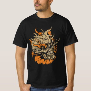 Camiseta Crânio Flamejante: Chamas da Rebelião