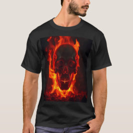 Camiseta Cranio Flamejante Fogo