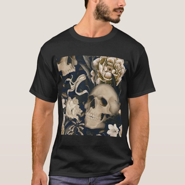 Camiseta crânio floral (Frente)
