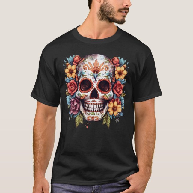 Camiseta Crânio Floral 10 (Frente)