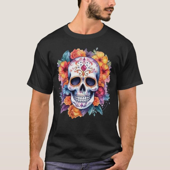 Camiseta Crânio Floral 14 (Frente)