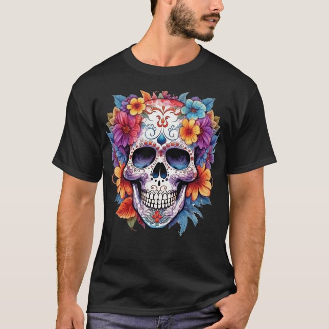 Camiseta Crânio Floral 16 (Frente)