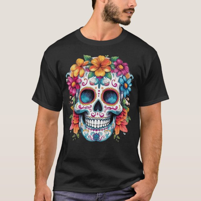 Camiseta Crânio Floral 17 (Frente)