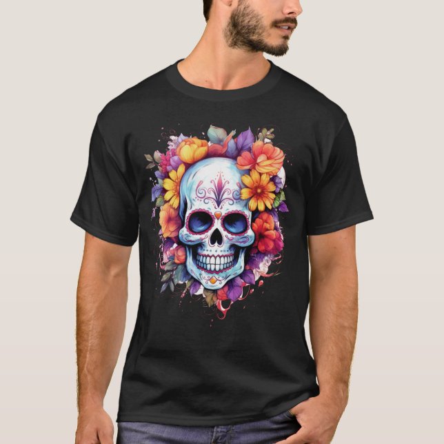 Camiseta Crânio Floral 20 (Frente)