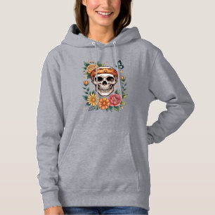 Camiseta Crânio Floral Halloween Assustador