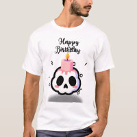 Crânio Fofo de Goth Pastel de Aniversário