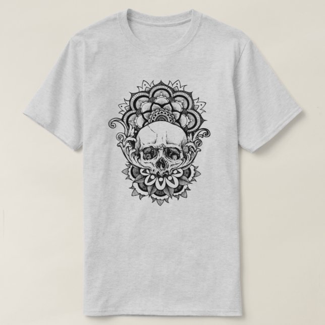 Camiseta Crânio Geométrico Sagrado (Frente do Design)