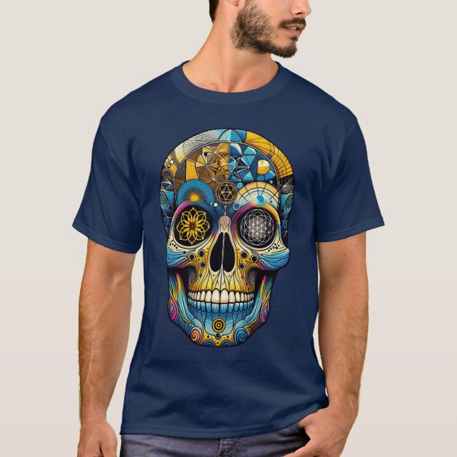 Camiseta Crânio Geométrico Sagrado (Frente)