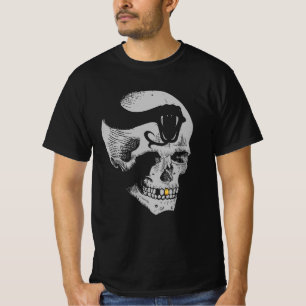 Camiseta Crânio Gótico com Cobra