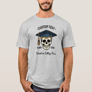 Camiseta Crânio Graduado Nome Personalizado Ano Escola