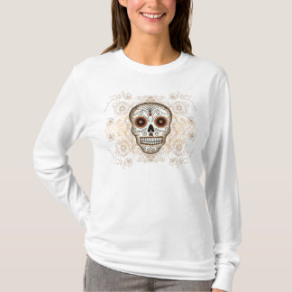 Camiseta Crânio Hoody do açúcar do vintage