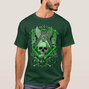 Camiseta Crânio Masônico Illuminati Olho Freemason Esoter