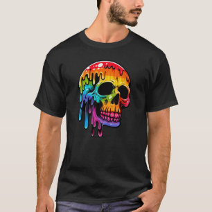 Camiseta Crânio multicolorido vibrante